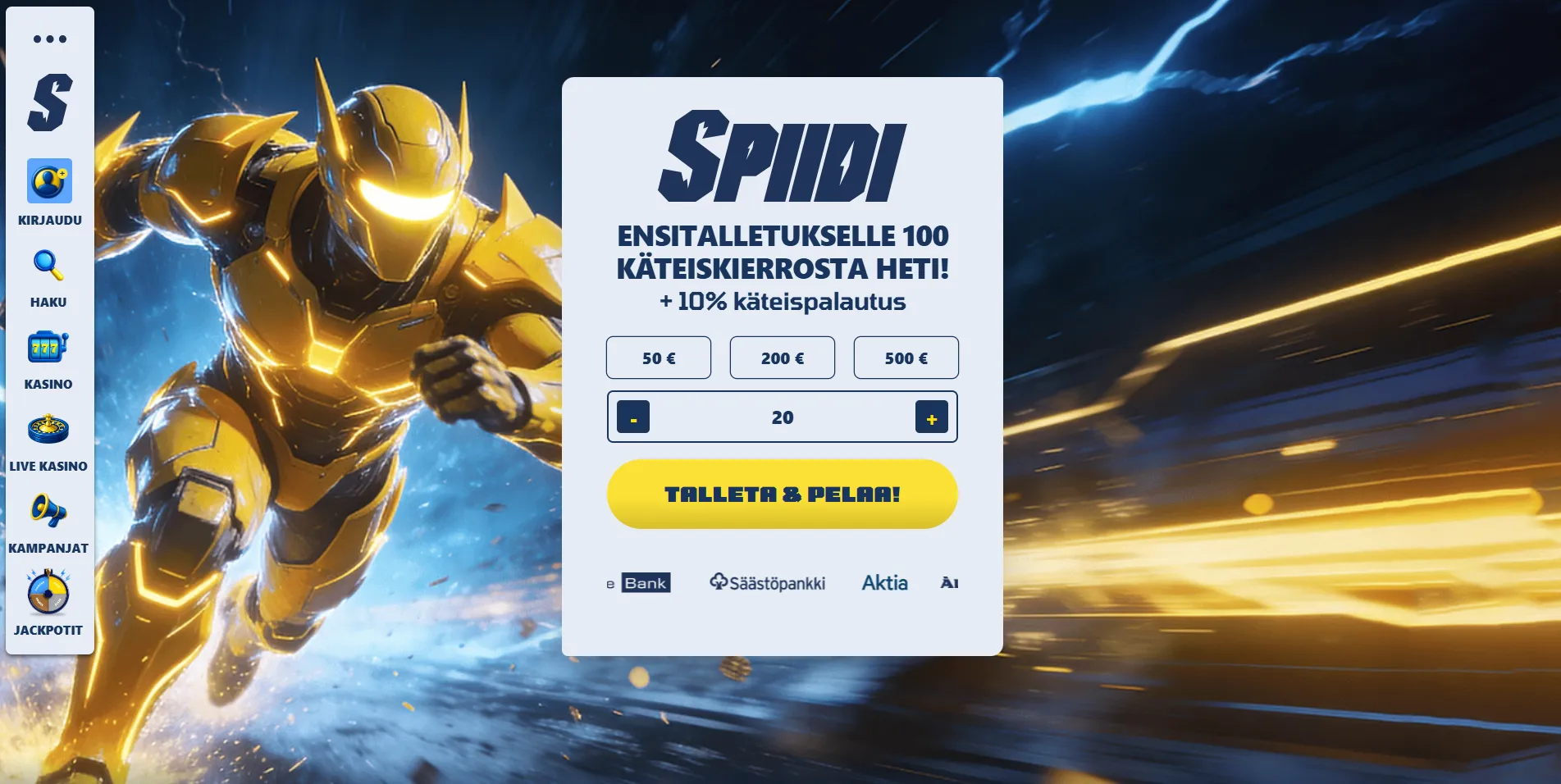Kotiutusten nopeus eri maksutavoilla